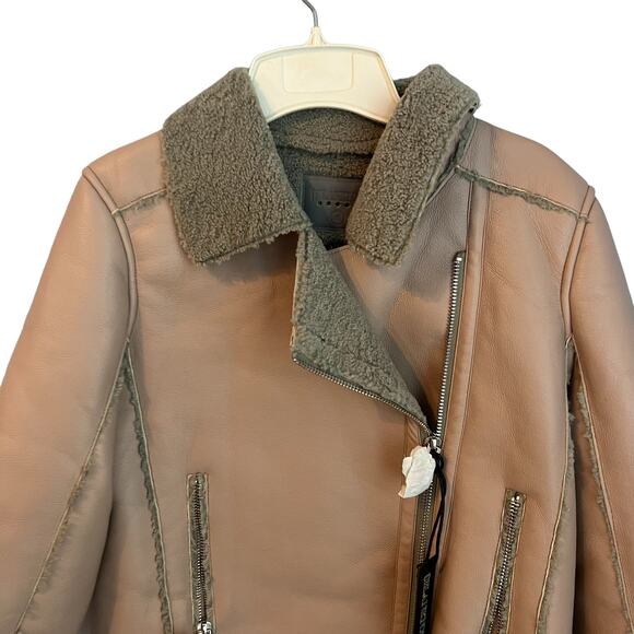 Blank NYC NEW Bonded Faux Shearling Moto Biker Jacket Size Small - Picture 2 of 12